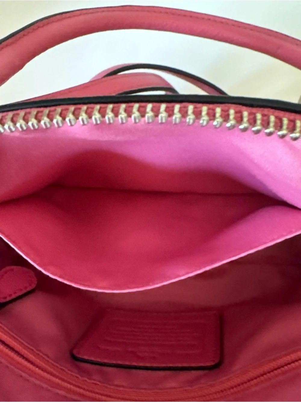Coach Pink Heart-Print Mini Satchel with Removable Strap